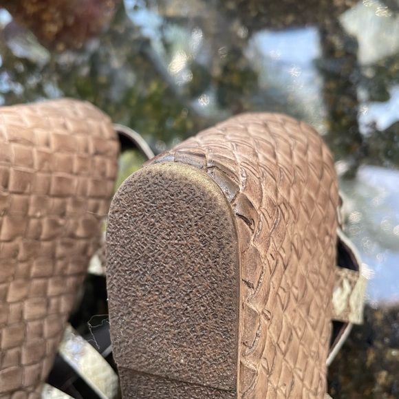 Snakeskin Print Leather Wedges